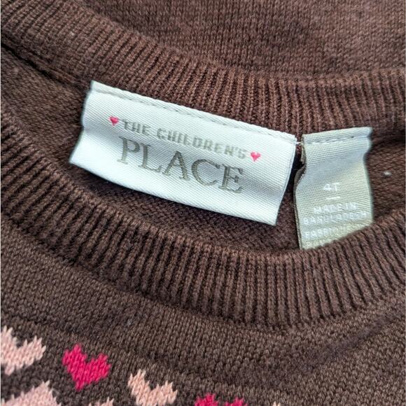 The Children's Place 4T Fall Pumpkin Heart Floral Brown Long Sleeve Dresses - Picture 5 of 6